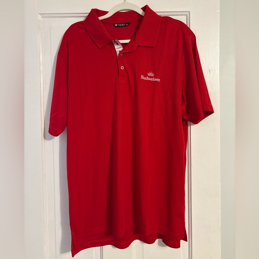 Budweiser Men's Red Polo Shirt